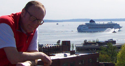 Watching Ships from the Roof ... May 6, 2001